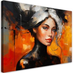 Obraz do salonu sypialni Feeby Portret Kobiety Glamour Kolorowy 60x40 cm 1szt