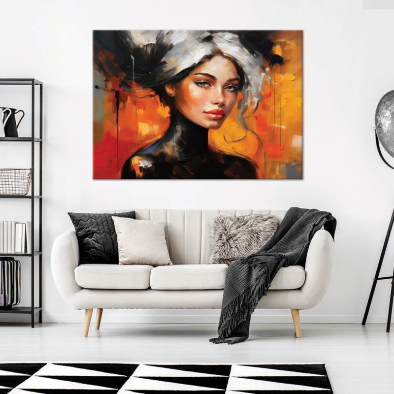 Obraz do salonu sypialni Feeby Portret Kobiety Glamour Kolorowy 60x40 cm 1szt