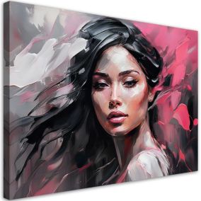 Obraz do salonu sypialni Feeby Portret Kobiety Glamour Różowy 100x70 cm 1szt