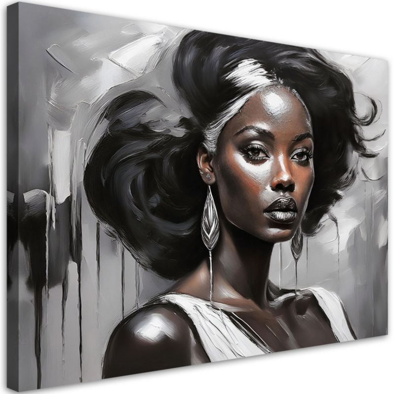 Obraz do salonu sypialni Feeby Portret Kobiety Glamour Szary 100x70 cm 1szt