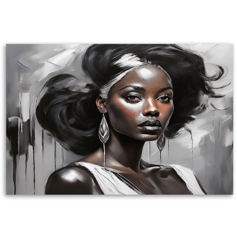 Obraz do salonu sypialni Feeby Portret Kobiety Glamour Szary 100x70 cm 1szt