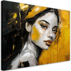 Obraz do salonu sypialni Feeby Portret Kobiety Glamour Złoty 100x70 cm 1szt