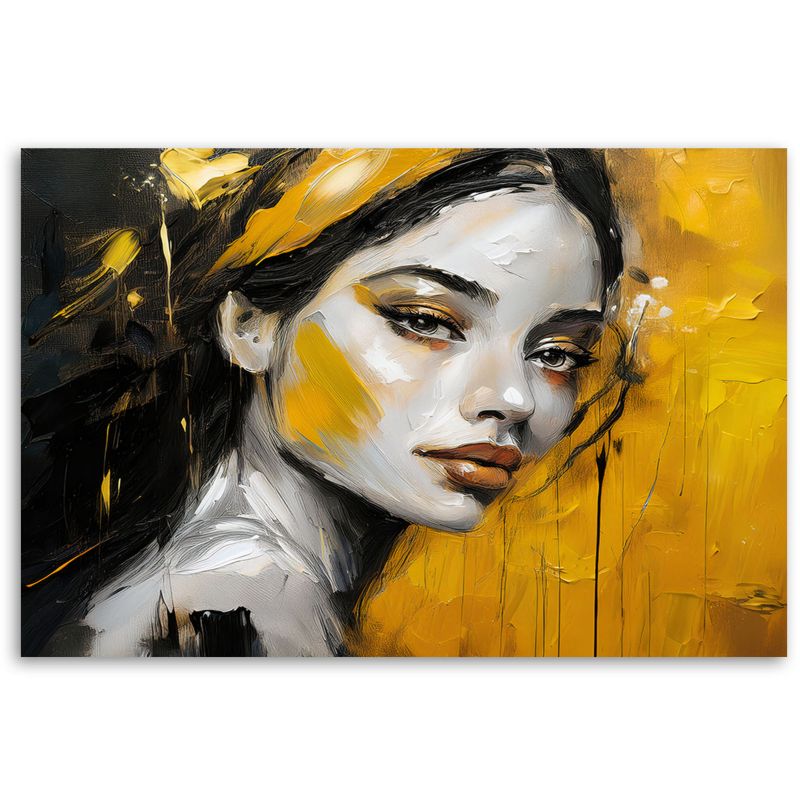 Obraz do salonu sypialni Feeby Portret Kobiety Glamour Złoty 90x60 cm 1szt