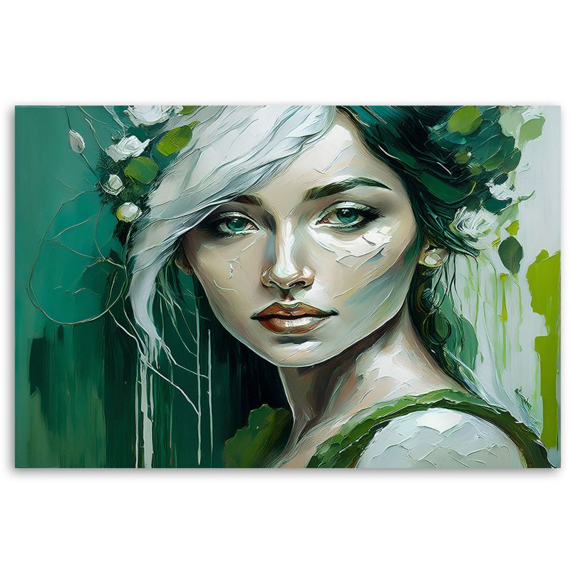 Obraz do salonu sypialni Feeby Portret Kobiety Glamour Zielony 60x40 cm 1szt