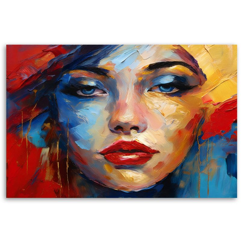 Obraz do salonu sypialni Feeby Portret Kobiety Twarz Kolorowy 120x80 cm 1szt