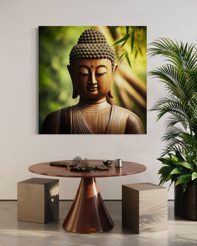 Obraz do salonu sypialni Feeby Posąg Buddy Zen 40x40 cm 1szt