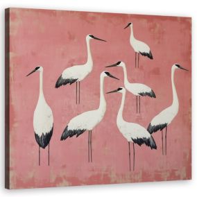Obraz do salonu sypialni Feeby Ptaki Żurawie Różowy 60x60 cm 1szt