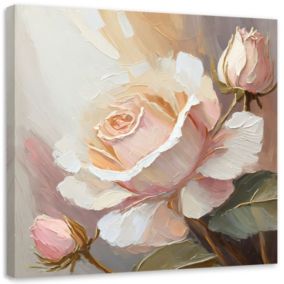 Obraz do salonu sypialni Feeby Pudrowa Róża Kwiat 30x30 cm 1szt