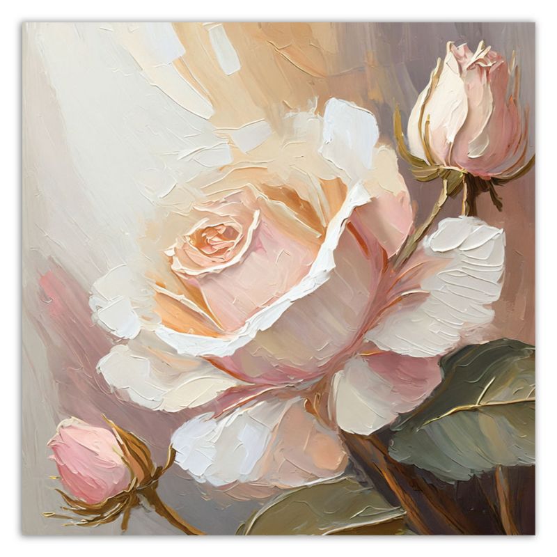 Obraz do salonu sypialni Feeby Pudrowa Róża Kwiat 30x30 cm 1szt