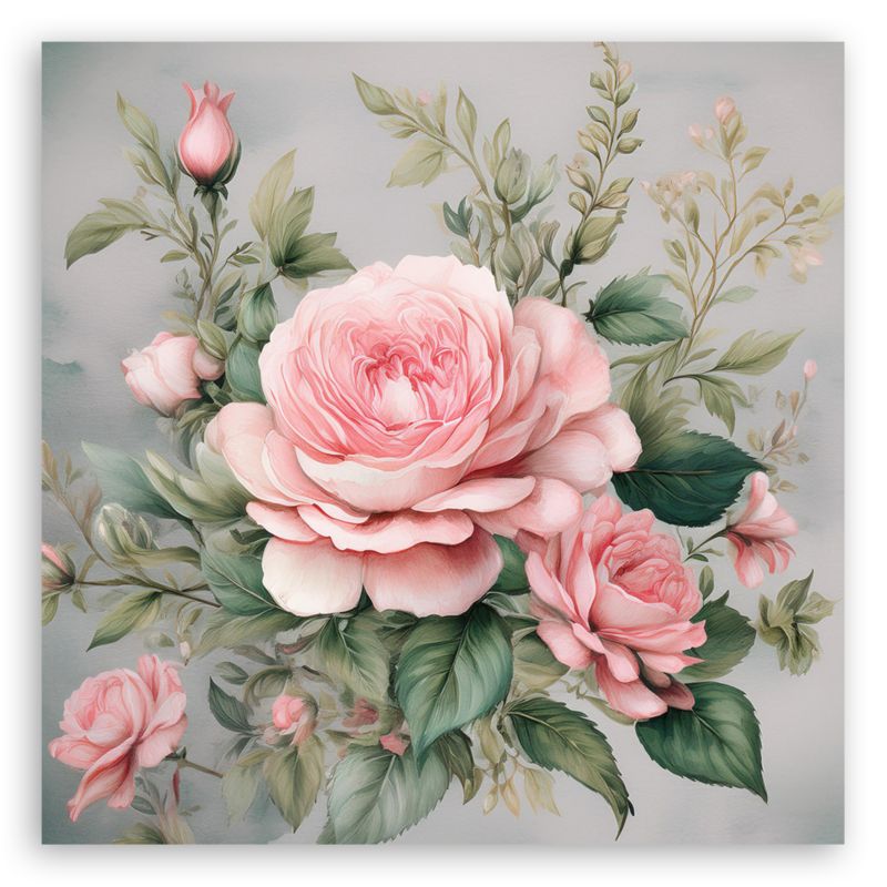 Obraz do salonu sypialni Feeby Różowe Kwiaty Shabby Chic 50x50 cm 1szt