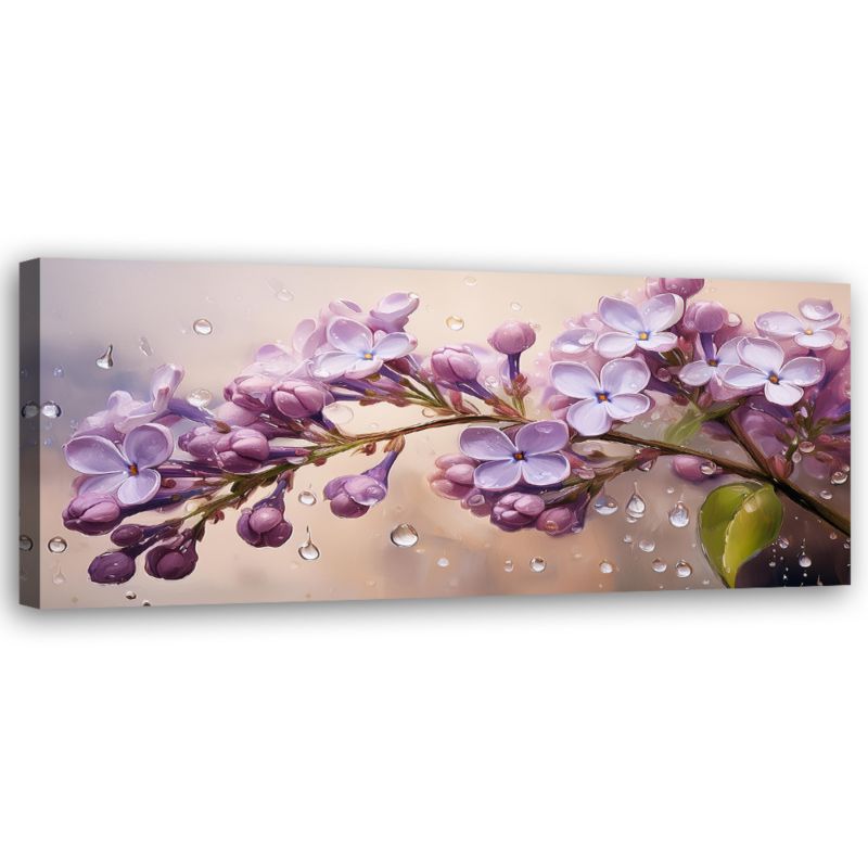 Obraz do salonu sypialni Feeby Rośliny Kwiaty Bzu Fioletowe 90x30 cm 1 szt