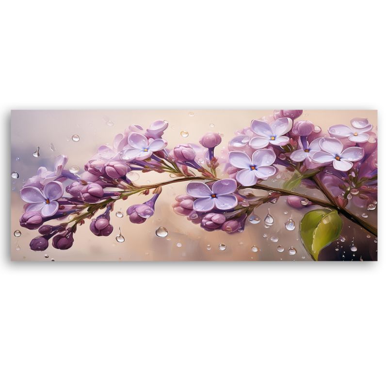 Obraz do salonu sypialni Feeby Rośliny Kwiaty Bzu Fioletowe 90x30 cm 1 szt