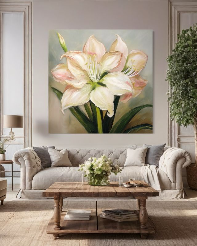 Obraz do salonu sypialni Feeby Rośliny Kwiaty Lilii 60x60 cm 1szt