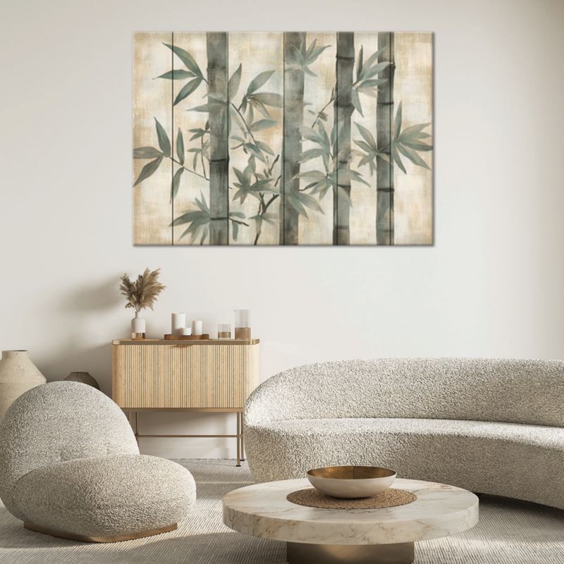 Obraz do salonu sypialni Feeby Rośliny Liście Vintage Beżowy 100x70 cm 1szt