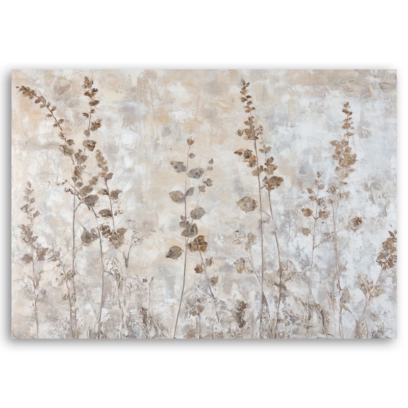 Obraz do salonu sypialni Feeby Rośliny Trawy Brązowy Beżowy 120x80 cm 1szt