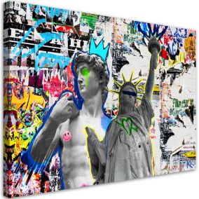 Obraz do salonu sypialni Feeby Rzeźba Dawida Statua Wolności NY 120x80 cm 1szt