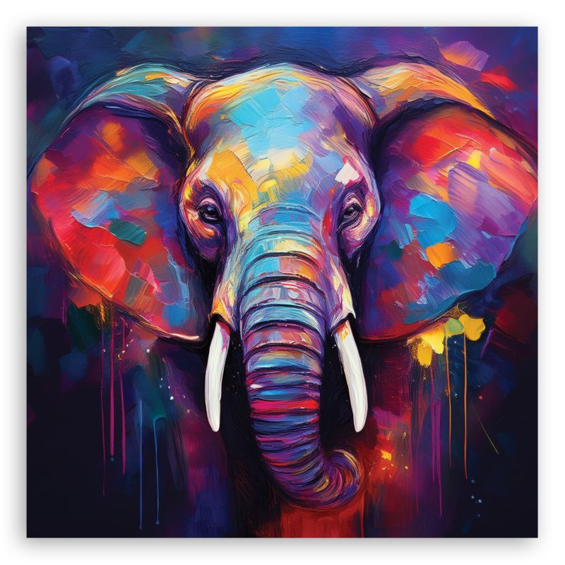Obraz do salonu sypialni Feeby Słoń Zwierzęta Pop Art 50x50 cm 1szt