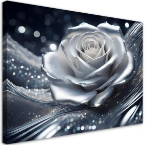 Obraz do salonu sypialni Feeby Srebrna Róża 120x80 cm 1szt