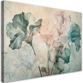 Obraz do salonu sypialni Feeby Stylowe Kwiaty Irysa Beżowy 100x70 cm 1szt