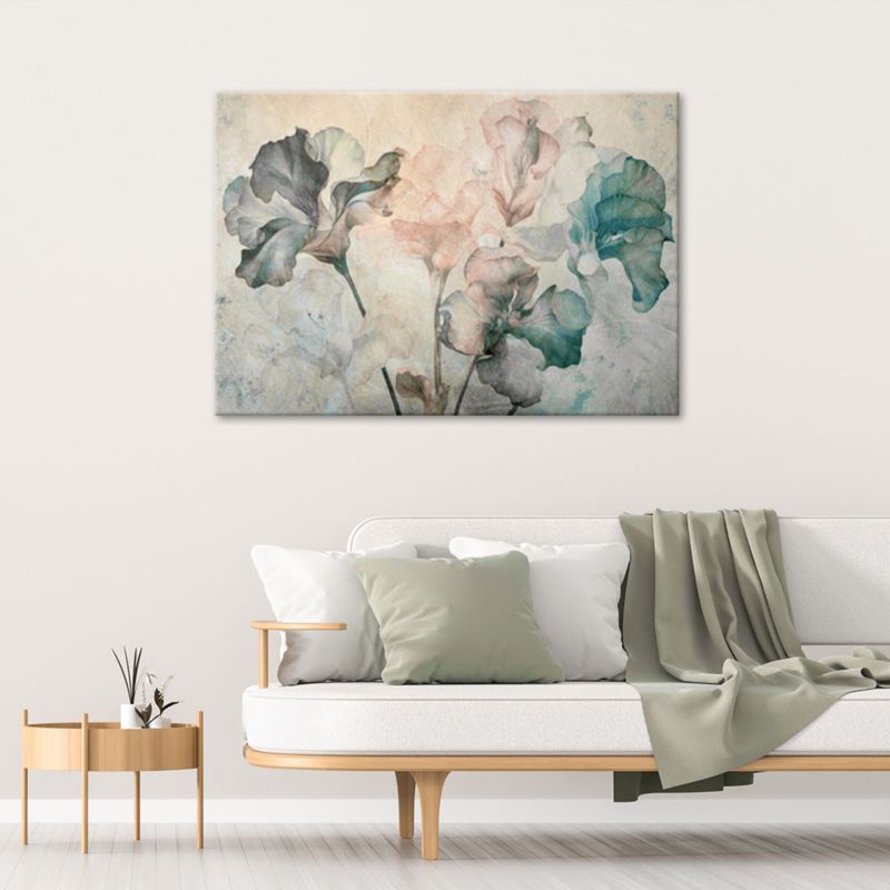 Obraz do salonu sypialni Feeby Stylowe Kwiaty Irysa Beżowy 90x60 cm 1szt