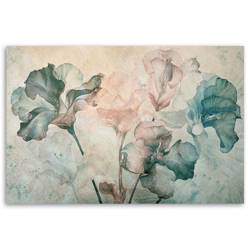 Obraz do salonu sypialni Feeby Stylowe Kwiaty Irysa Beżowy 90x60 cm 1szt