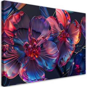 Obraz do salonu sypialni Feeby Stylowe Kwiaty Makro 3D Szklane 100x70 cm 1szt