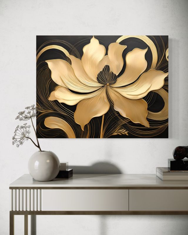 Obraz do salonu sypialni Feeby Stylowy Beżowy Kwiat 60x40 cm 1szt