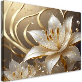 Obraz do salonu sypialni Feeby Stylowy Kwiat Glamour 90x60 cm 1szt