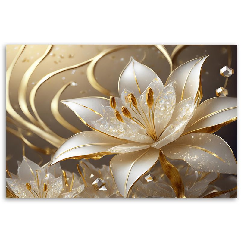 Obraz do salonu sypialni Feeby Stylowy Kwiat Glamour 90x60 cm 1szt