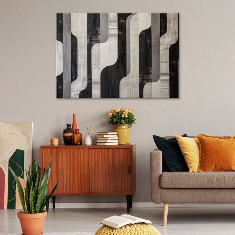 Obraz do salonu sypialni Feeby Szara Abstrakcja Retro 90x60cm 1szt