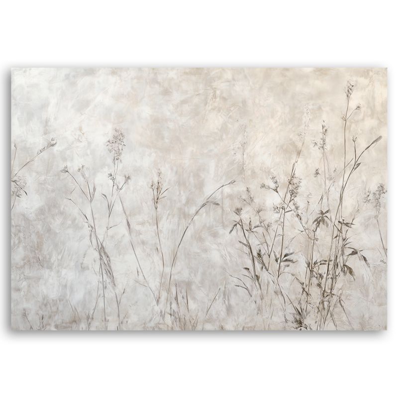 Obraz do salonu sypialni Feeby Szare Rośliny we mgle Boho 100x70 cm 1szt