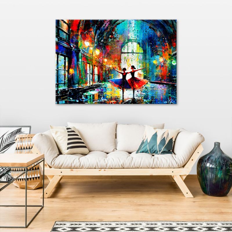Obraz do salonu sypialni Feeby Tańczące Baletnice Abstrakcja Kolorowy 60x40cm 1szt