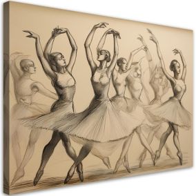 Obraz do salonu sypialni Feeby Tańczące Baletnice Retro 60x40 cm 1szt