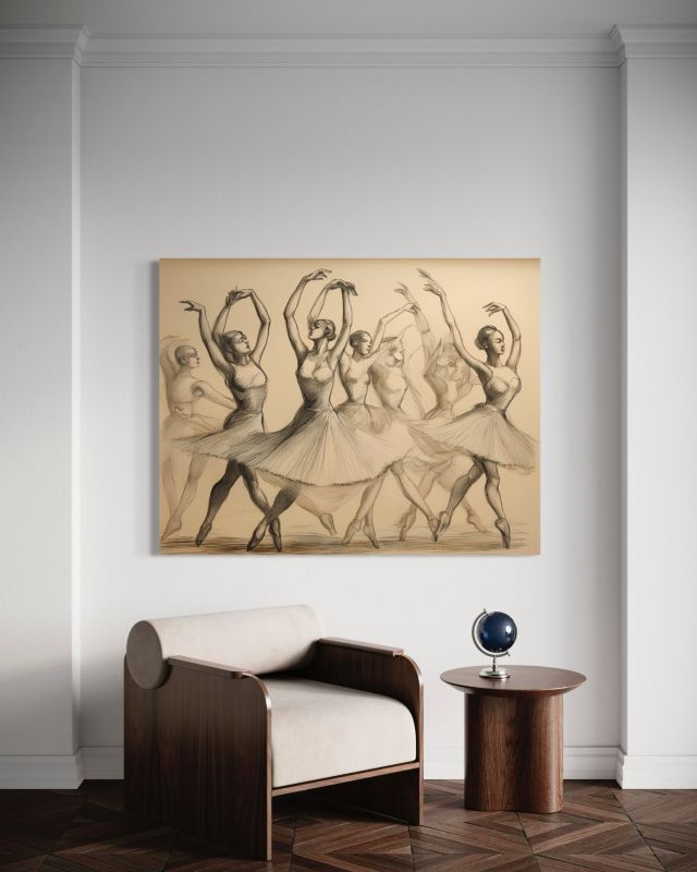 Obraz do salonu sypialni Feeby Tańczące Baletnice Retro 60x40 cm 1szt