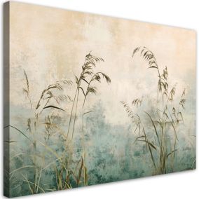 Obraz do salonu sypialni Feeby Trawy Boho Rośliny we mgle 90x60 cm 1szt