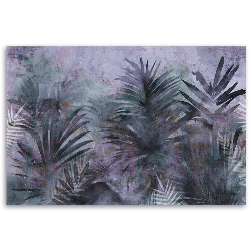 Obraz do salonu sypialni Feeby Tropikalne Liście Palmy Fioletowe 60x40 cm 1szt