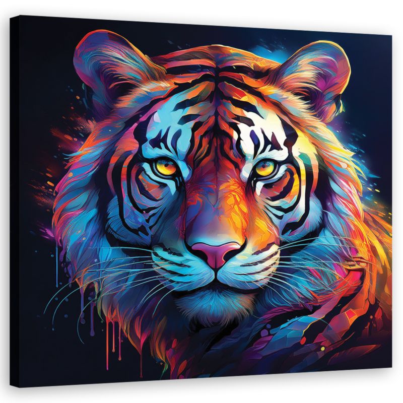 Obraz do salonu sypialni Feeby Tygrys Pop Art Kolorowy 40x40 cm 1szt