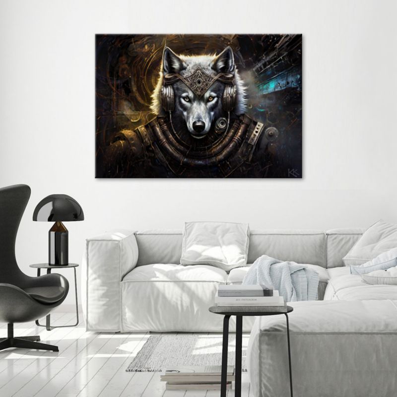 Obraz do salonu sypialni Feeby Wilk Abstrakcja Zwierzęta 90x60 cm 1szt
