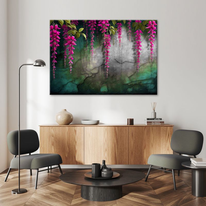 Obraz do salonu sypialni Feeby Wiszące Kwiaty Różowy 120x80 cm 1szt