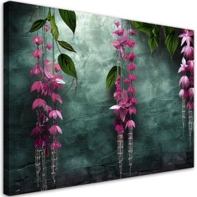 Obraz do salonu sypialni Feeby Wiszące Liście Różowe Boho 120x80 cm 1szt