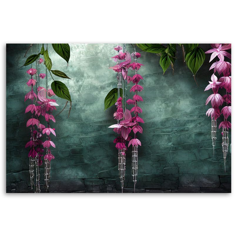 Obraz do salonu sypialni Feeby Wiszące Liście Różowe Boho 90x60 cm 1szt