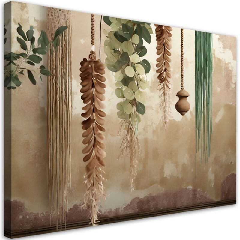 Obraz do salonu sypialni Feeby Wiszące Liście Scandi Boho 100x70 cm 1szt
