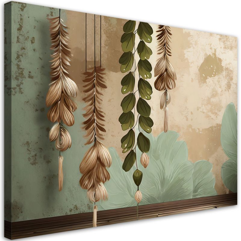 Obraz do salonu sypialni Feeby Wiszące Liście Vintage 100x70 cm 1szt