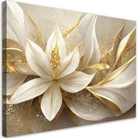 Obraz do salonu sypialni Feeby Złote Kwiaty Glamour 60x40 cm 1szt