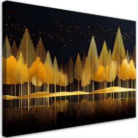 Obraz do salonu sypialni Feeby Złoty Las Krajobraz Natura 120x80 cm 1 szt