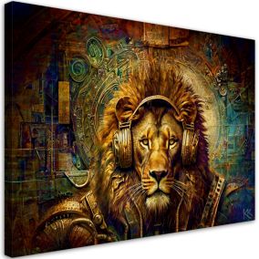 Obraz do salonu sypialni Feeby Złoty Lew Abstrakcja 60x40 cm 1szt