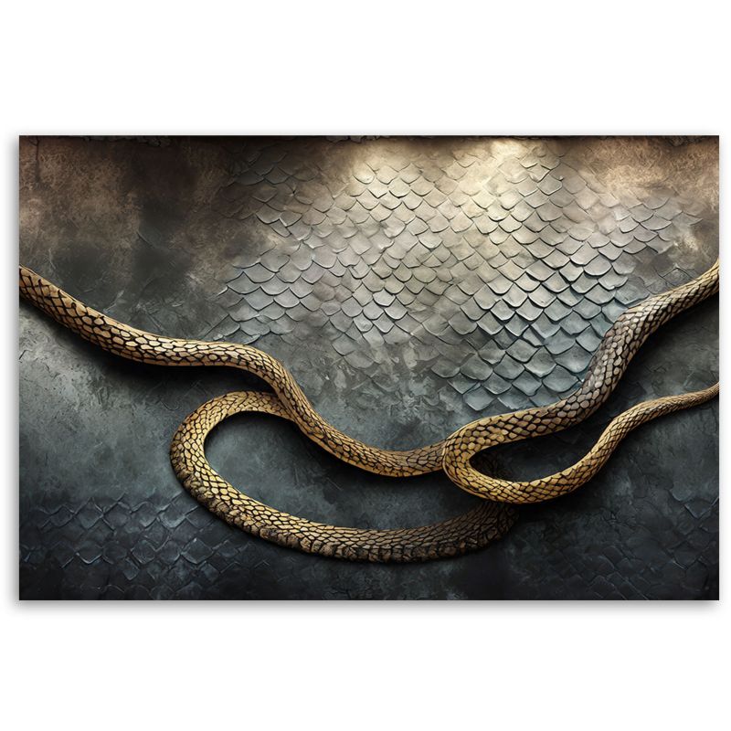 Obraz do salonu sypialni Feeby Złoty Wąż Płazy 120x80 cm 1szt