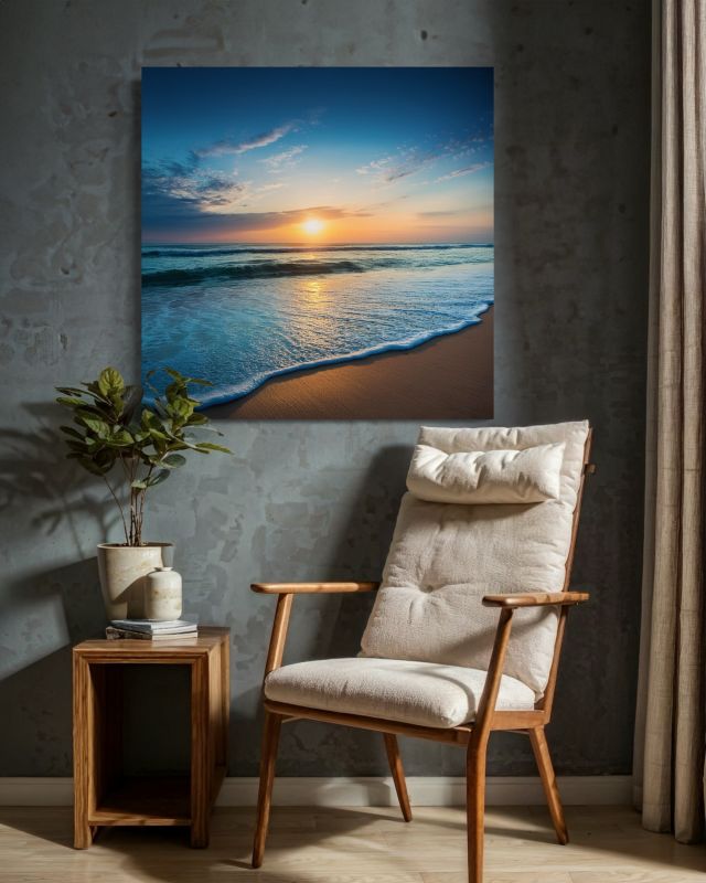 Obraz do salonu sypialni Feeby Zachód Słońca nad morzem 50x50 cm 1szt