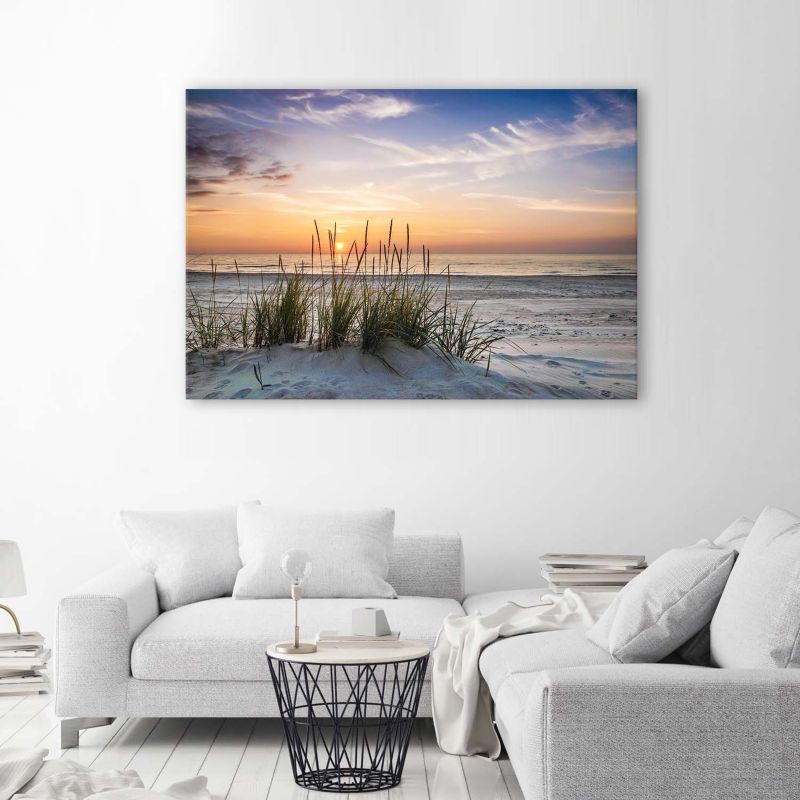 Obraz do salonu sypialni Feeby Zachodzące Słońce na plaży Pomarańczowy 120x80cm 1szt