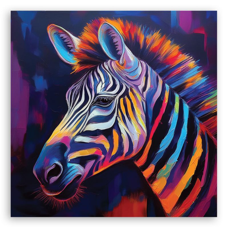 Obraz do salonu sypialni Feeby Zebra Zwierzę Pop Art 60x60 cm 1szt